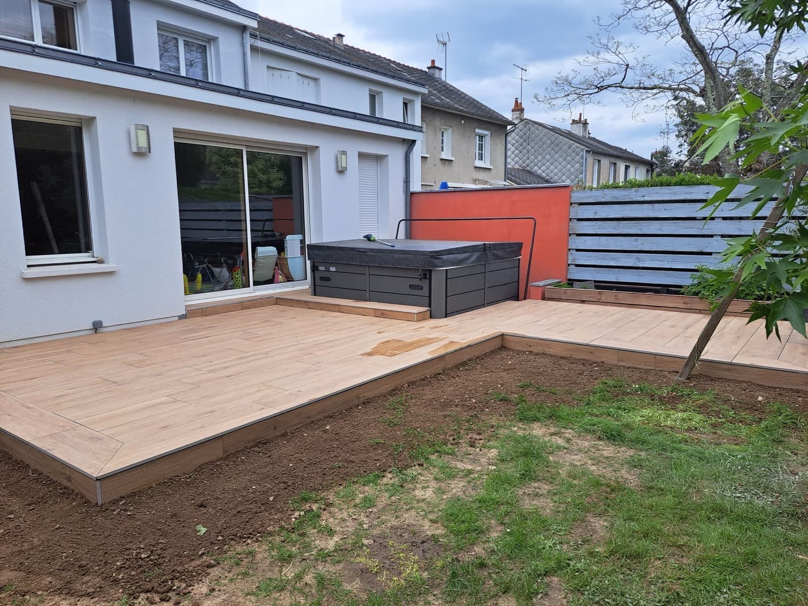 Terrasse en Grès Cérame sur Plots